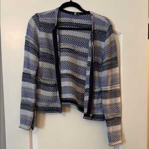 Joie Blue and White Chevron Sweater